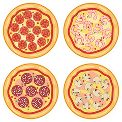 vector collection of italian pizza icons