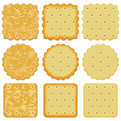 vector set of cracker chips