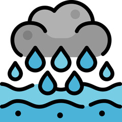 heavy rain filled outline icon