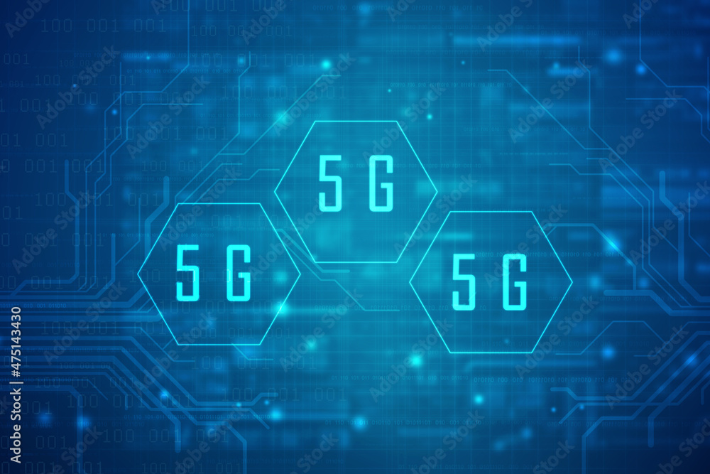 Poster 2d rendering 5g network 5g connection