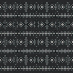 Seamless thai northern style pattern for home decoration ideas wallpaper fashion ikat stripes pillows decorative textile vector background tribal black and white graphic design.