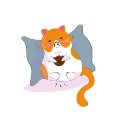 Kitten with cookie