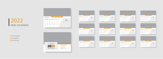 New year  Desk Calendar 2022 Template