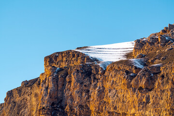 Mountain peaks covered with snow