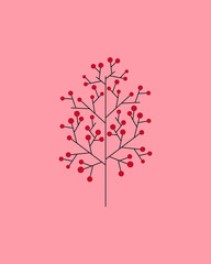 Cartoon style tree illustration isolated on colored background, can be used as design element
