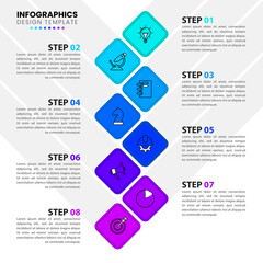 Infographic template with icons and 8 options or steps. Vector