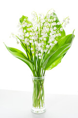 Lily of the valley bouquet at white background