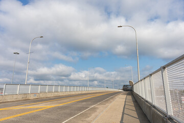Fototapeta na wymiar Empty Bridge and Road in New Haven Connecticut