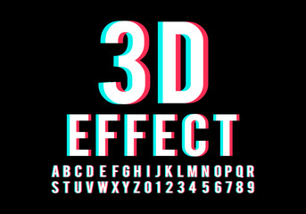 Font 3d strobe effect, vector illustration - 475146661