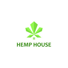 Fototapeta premium cannabis house logo design vector
