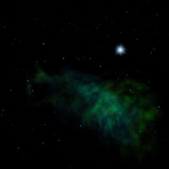 Being shone nebula. 3D rendering