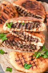 Arayes (Middle Eastern Stuffed Pita)