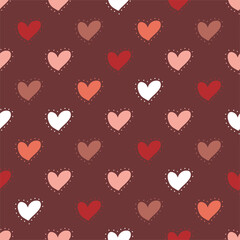 Hearts seamless pattern, lovely romantic background, great for Valentine's Day.