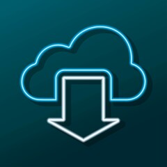 download neon sign, modern glowing banner design, colorful modern design trends. Vector illustration.