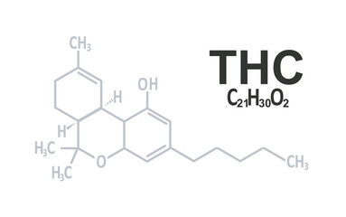 Obraz premium THC marijuana structure. vector illustration