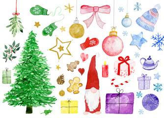 Weihnachtsmotive in Aquarell