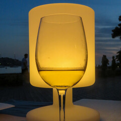 A glass in the evening