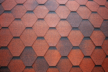 Fototapeta premium A fragment of a honeycomb tile roof in close-up