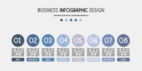 Pastel coloured infographic with icons. Business concept. Vector