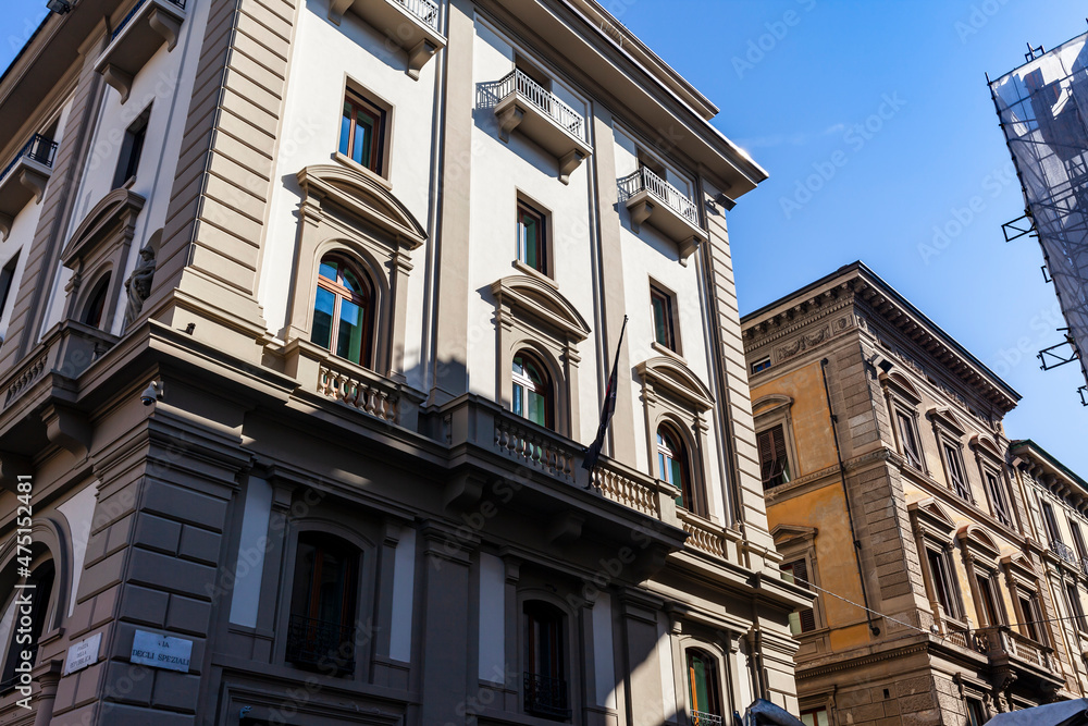 Wall mural facade of the house. florence