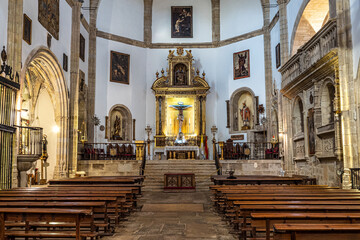 Obraz premium Interior of San Martin Church at the Plaza Mayor, Main Square of Trujillo. Spain