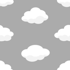 雲のシームレスパターン　グレー