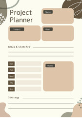 Brown Minimalist Abstract Project Planner