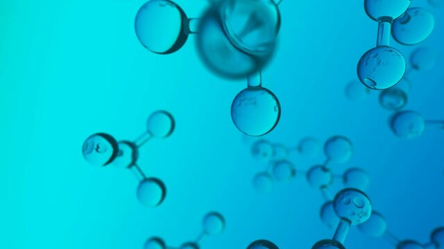 Molecular structure motion seamless loop. 3d biotechnology chemical cocept. Molecule medical cell biology background. Atom abstract skin care macro 4k.