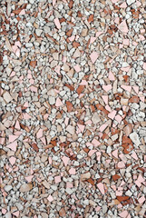 building rubble consisting of crumbled bricks and concrete