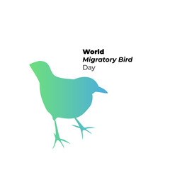 World migratory bird day holiday card with bird silhouette and text