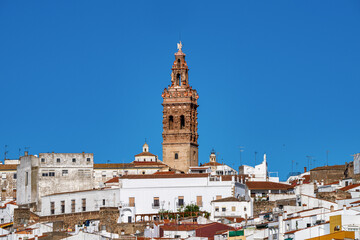 Fototapeta premium Bell tower of Saint Michael in Jerez de los Caballeros, province Badajoz, Spain
