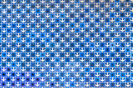 Bras&iacute;lia, DF, Brazil, December 15, 2021: Texture of Athos Bulc&atilde;o style ceramics or tiles typical of the architecture of Bras&iacute;lia