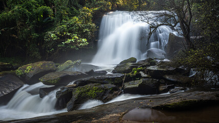 Exotic Natural Rock Cliff Waterfall