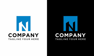 Logo design of N in vector for construction, home, real estate, building, property. Minimal awesome trendy professional logo design template. on a black and white background.