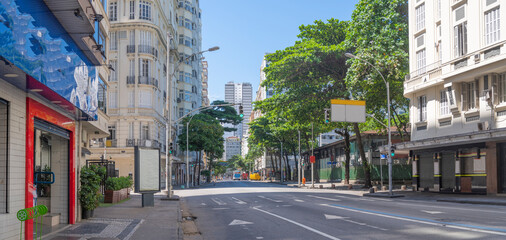 empty streets of Rio de Janeiro due to the pandemic