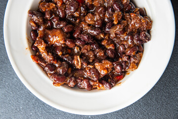 red bean sauce healthy meal food diet snack on the table copy space food background rustic. top view keto or paleo diet veggie vegan or vegetarian food