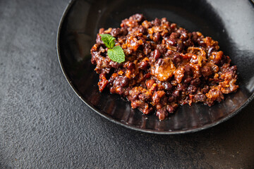 red bean sauce healthy meal food diet snack on the table copy space food background rustic. top view keto or paleo diet veggie vegan or vegetarian food