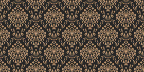Damask seamless pattern element. Vector floral damask ornament vintage illustration.