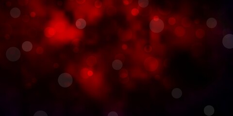 Dark Red vector pattern with circles.