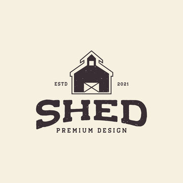 Vintage Shed Farmer Logo Symbol Icon Vector Graphic Design Illustration Idea Creative