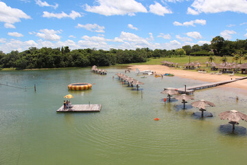Fototapeta na wymiar Aerial view of a park in Bonito, Mato Grosso do Sul, Brazil.