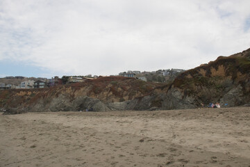 View of cliffs from the beach