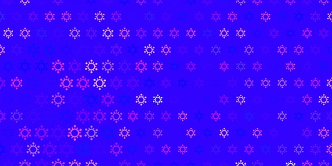 Light blue, yellow vector pattern with coronavirus elements.