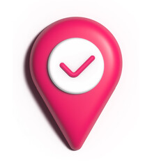 Realistic 3D geolocation icon on the navigator or map. 3D logo or location sign