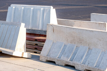 white plastic fencing on the road construction site