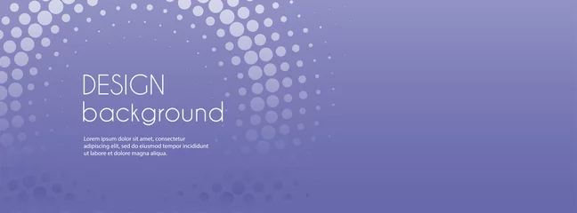 Poster Pantone 2022 very peri Zeer peri abstracte vector lange banner. Zakelijke minimale achtergrond met halftone cirkelframe en kopieer ruimte voor tekst. Facebook-omslagsjabloon  © Artulina