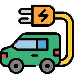 electric car filled outline icon
