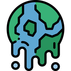 global warming filled outline icon