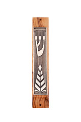 A Jewish Wooden Mezuzah contains specific Torah verses and is placed on the doorframe of homes