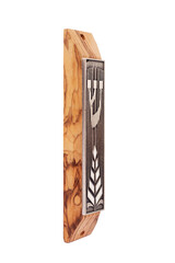 A Jewish Wooden Mezuzah contains specific Torah verses and is placed on the doorframe of homes